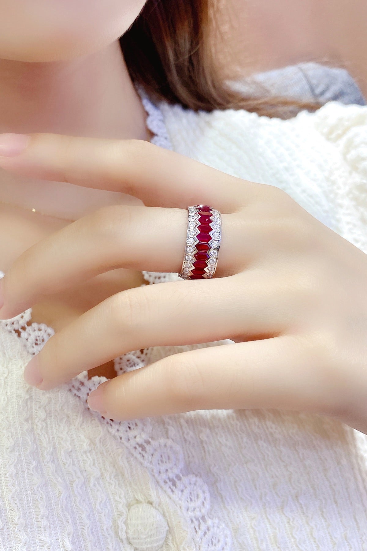 Sterling Silver Lab-Grown Ruby Ring A – PR177Y-A
