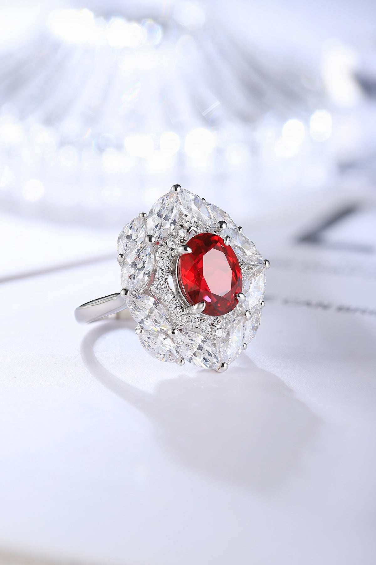 Sterling Silver Lab-Grown Ruby Ring A – JRURR124Y