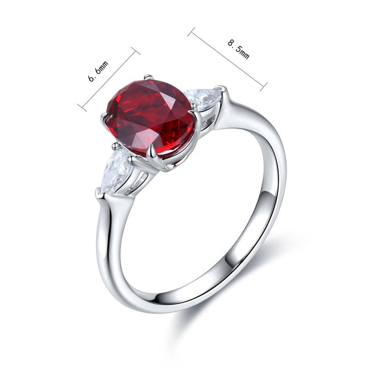 Sterling Silver Lab-Grown Ruby Ring A – JRURR130Y