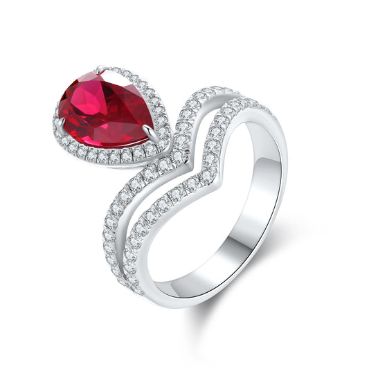 Sterling Silver Lab-Grown Ruby Ring W – JRURR18537