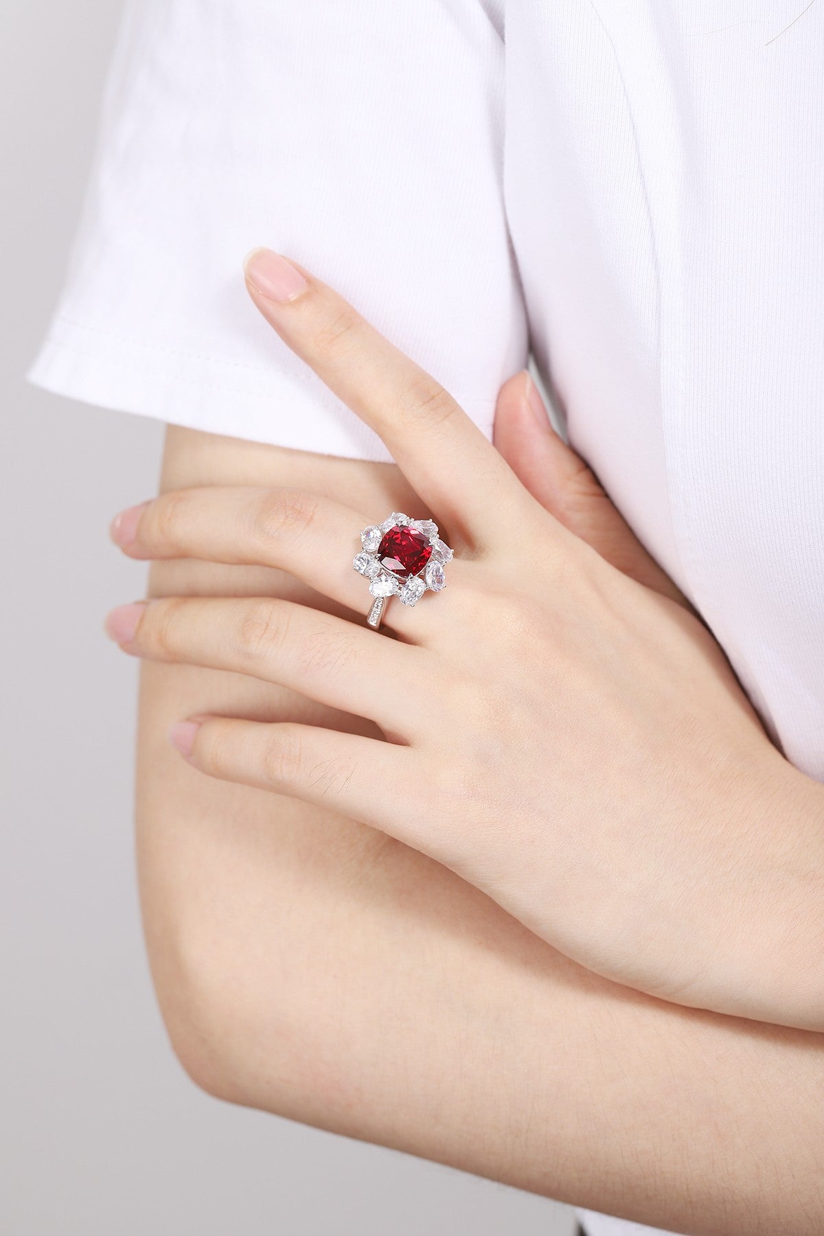 Sterling Silver Lab-Grown Ruby Ring A – JRURR1215Y