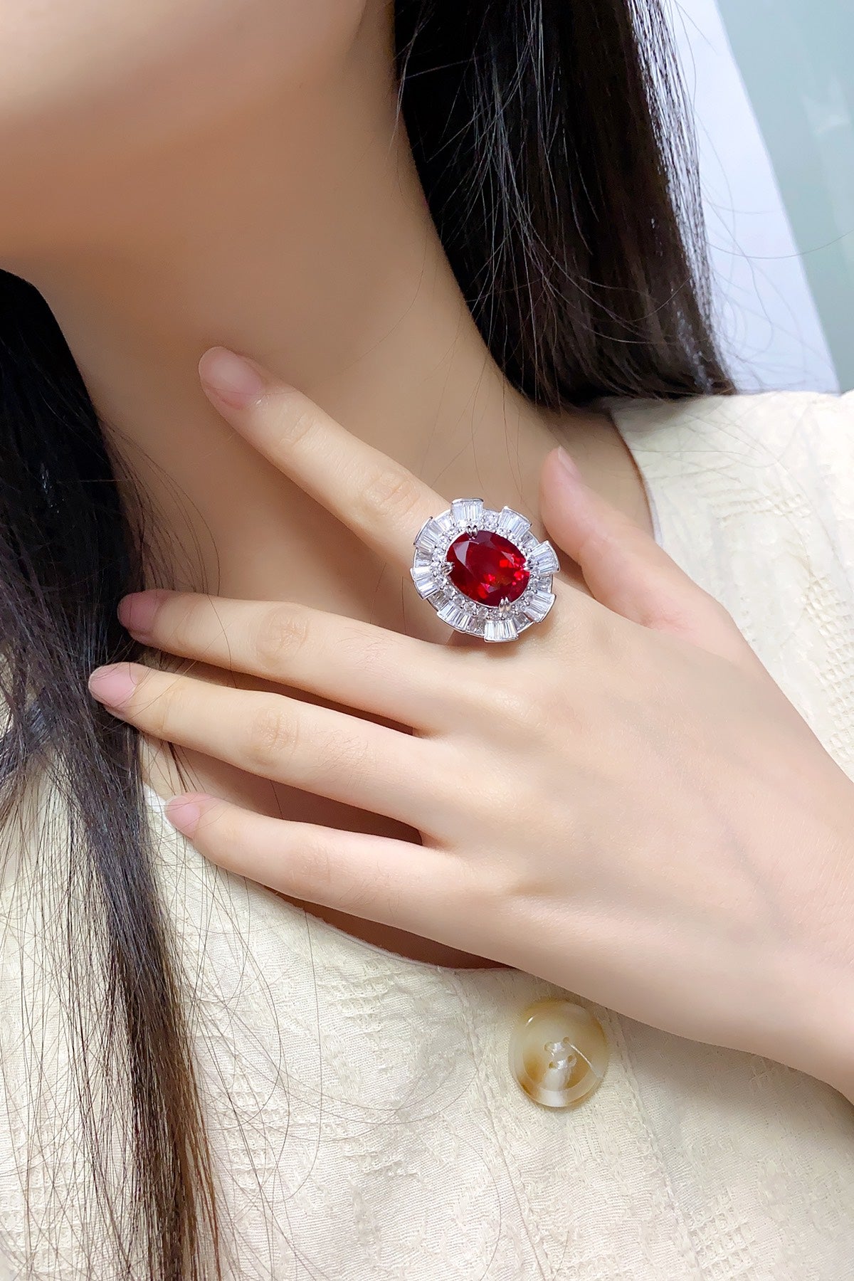 Sterling Silver Lab-Grown Ruby Ring A – JRURR1032Y