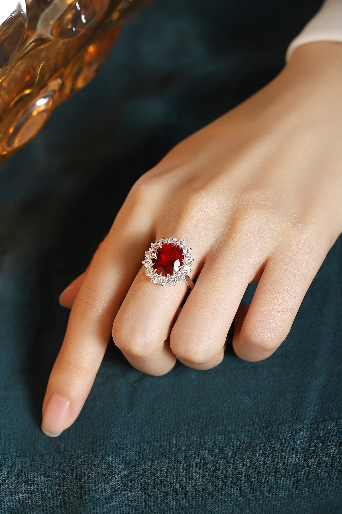 Sterling Silver Lab - Grown Ruby Ring A – JRURR1272Y