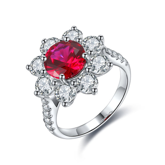 Sterling Silver Lab - Grown Ruby Ring A – JRURR677Y