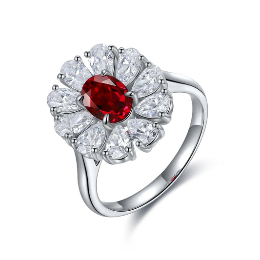 Sterling Silver Lab - Grown Ruby Ring A – JRURR676Y