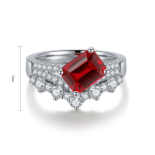 Sterling Silver Lab-Grown Ruby Ring W – JRURR455Y