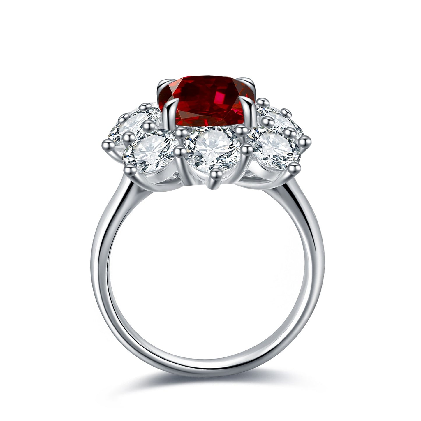 Sterling Silver Lab - Grown Ruby Ring A – JRURR280Y
