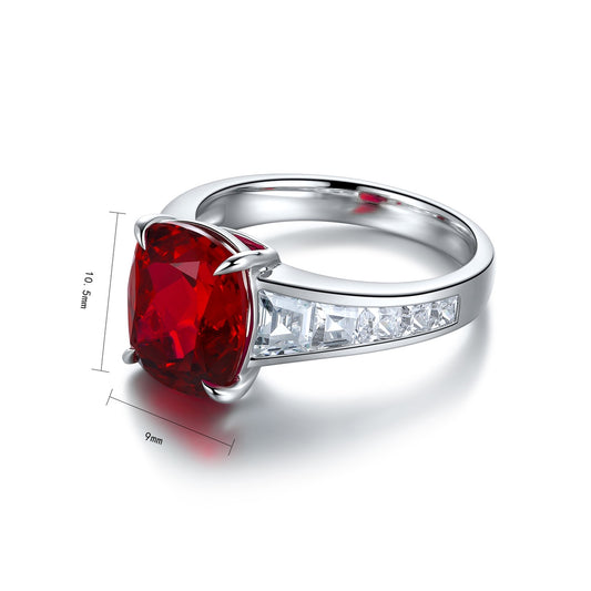 Sterling Silver Lab - Grown Ruby Ring A – JRURR204Y