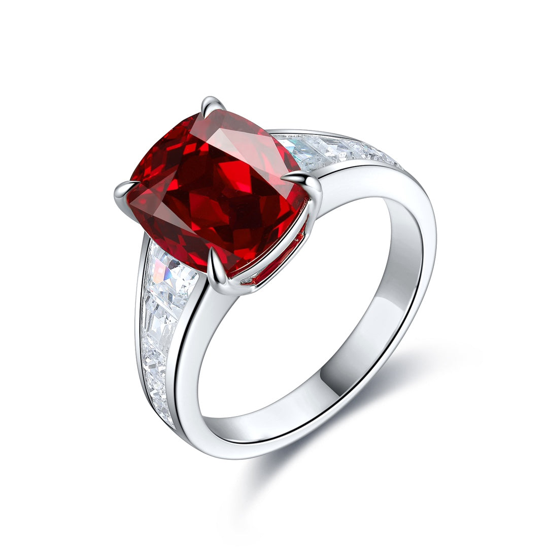 Sterling Silver Lab - Grown Ruby Ring A – JRURR204Y