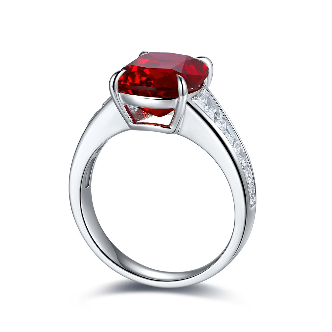 Sterling Silver Lab - Grown Ruby Ring A – JRURR204Y