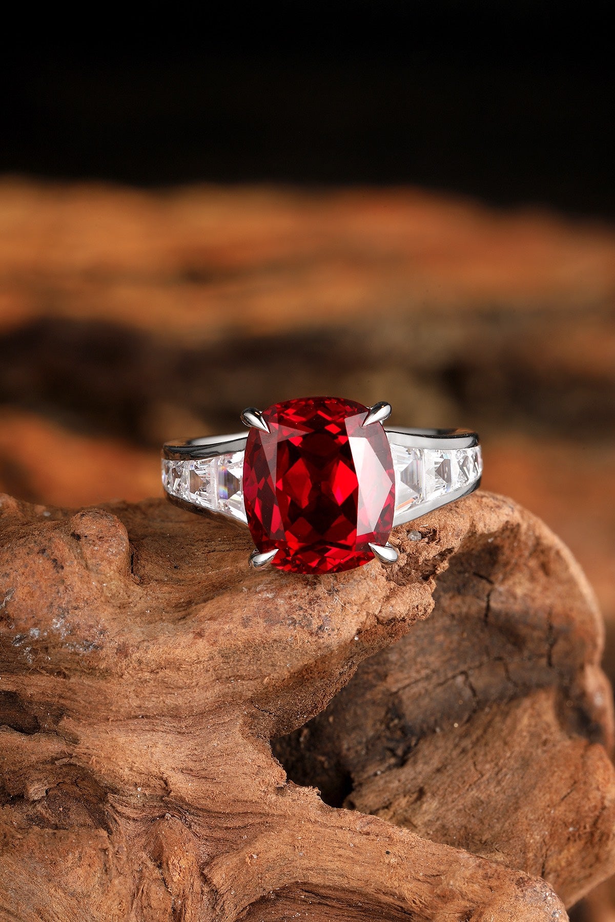 Sterling Silver Lab - Grown Ruby Ring A – JRURR204Y