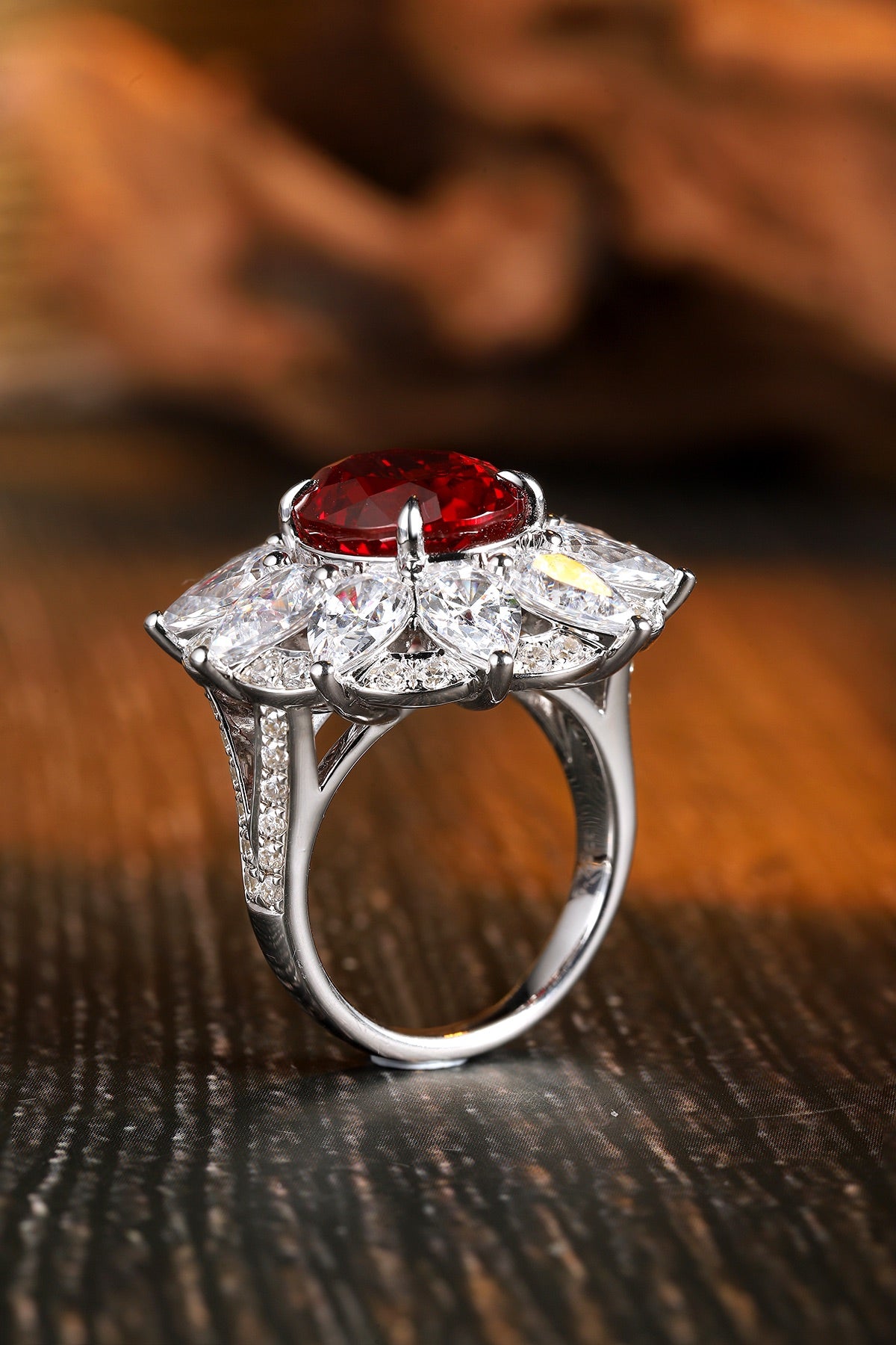 Sterling Silver Lab - Grown Ruby Ring A – JRURR197Y
