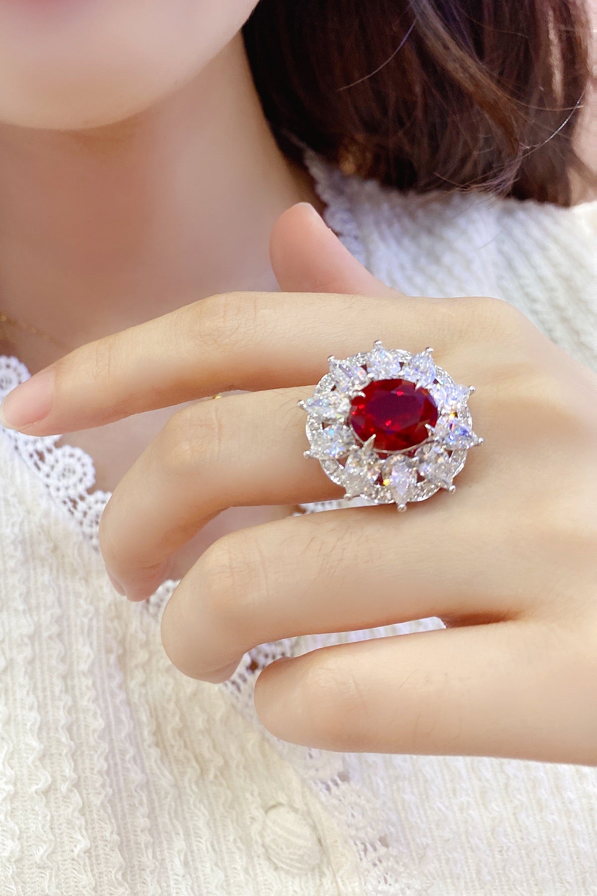 Sterling Silver Lab - Grown Ruby Ring A – JRURR197Y