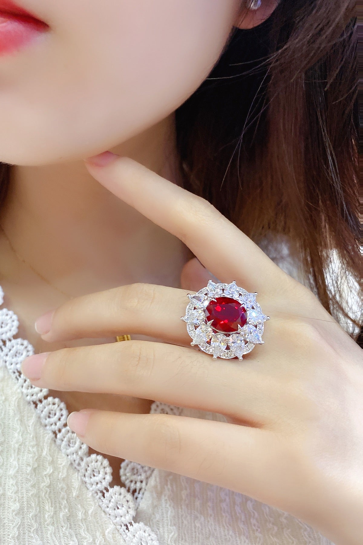 Sterling Silver Lab - Grown Ruby Ring A – JRURR197Y