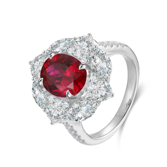 Sterling Silver Lab - Grown Ruby Ring A – JRURR185Y