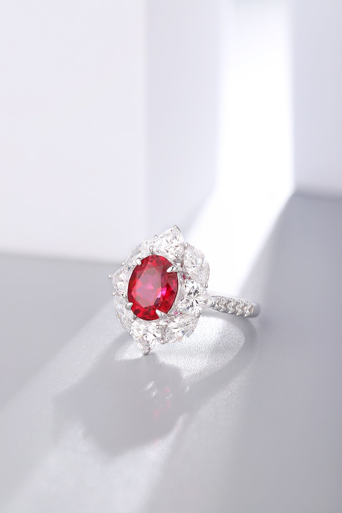 Sterling Silver Lab - Grown Ruby Ring A – JRURR185Y
