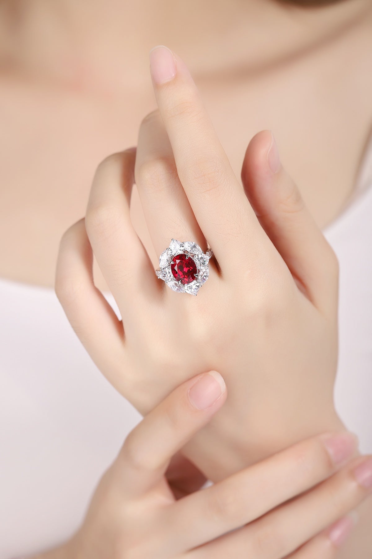 Sterling Silver Lab - Grown Ruby Ring A – JRURR185Y
