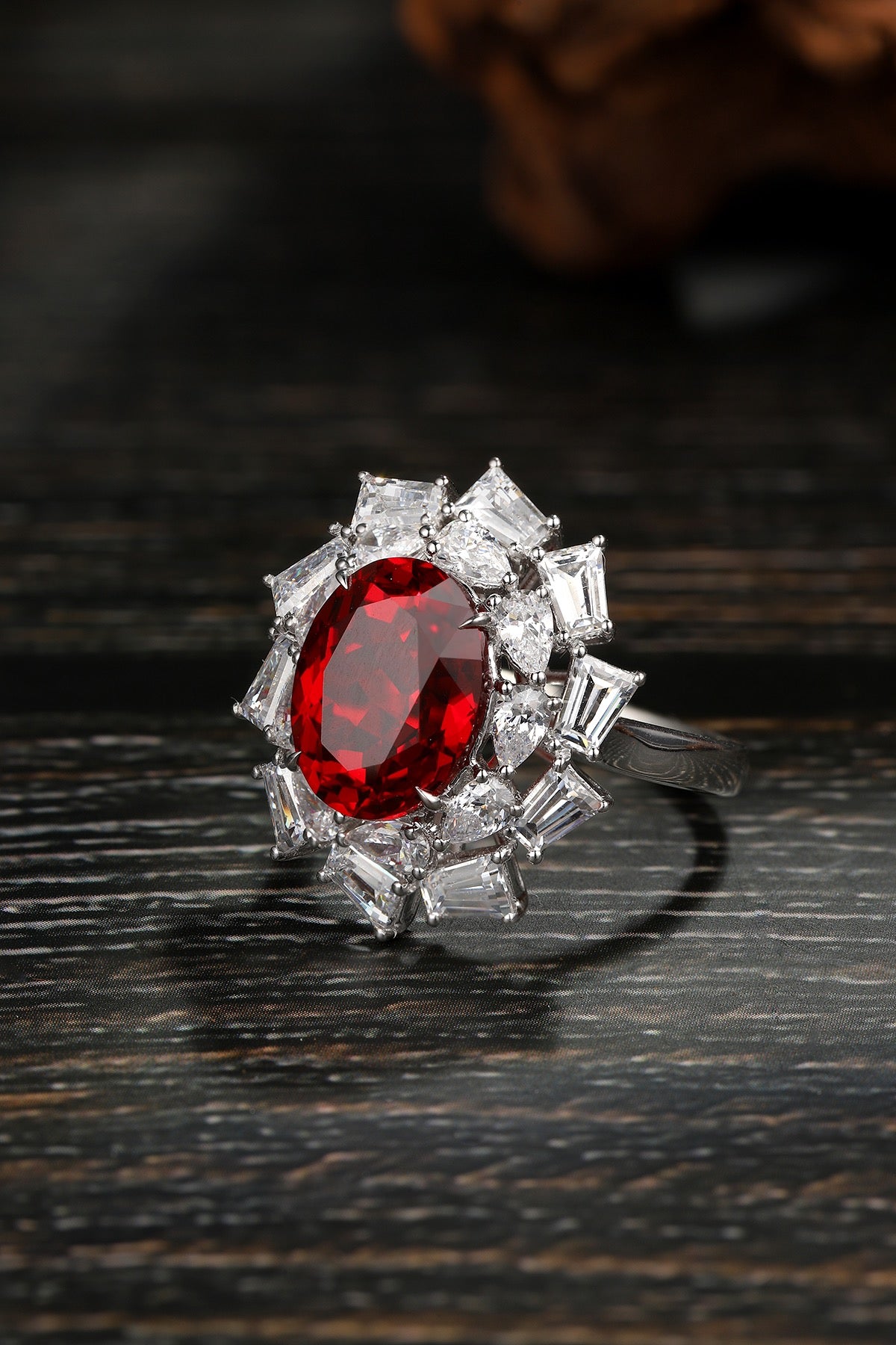 Sterling Silver Lab - Grown Ruby Ring A – JRURR150Y