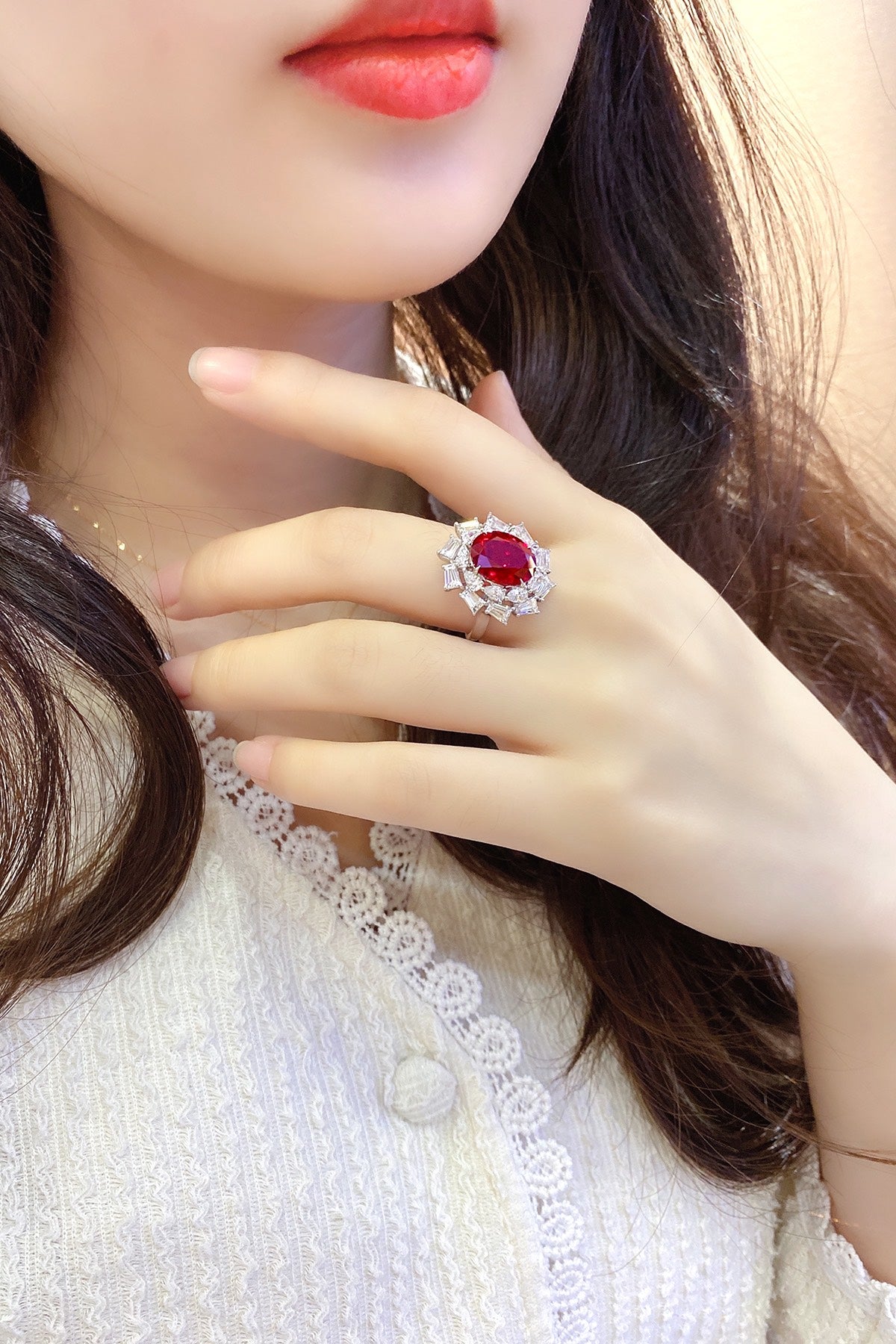 Sterling Silver Lab - Grown Ruby Ring A – JRURR150Y