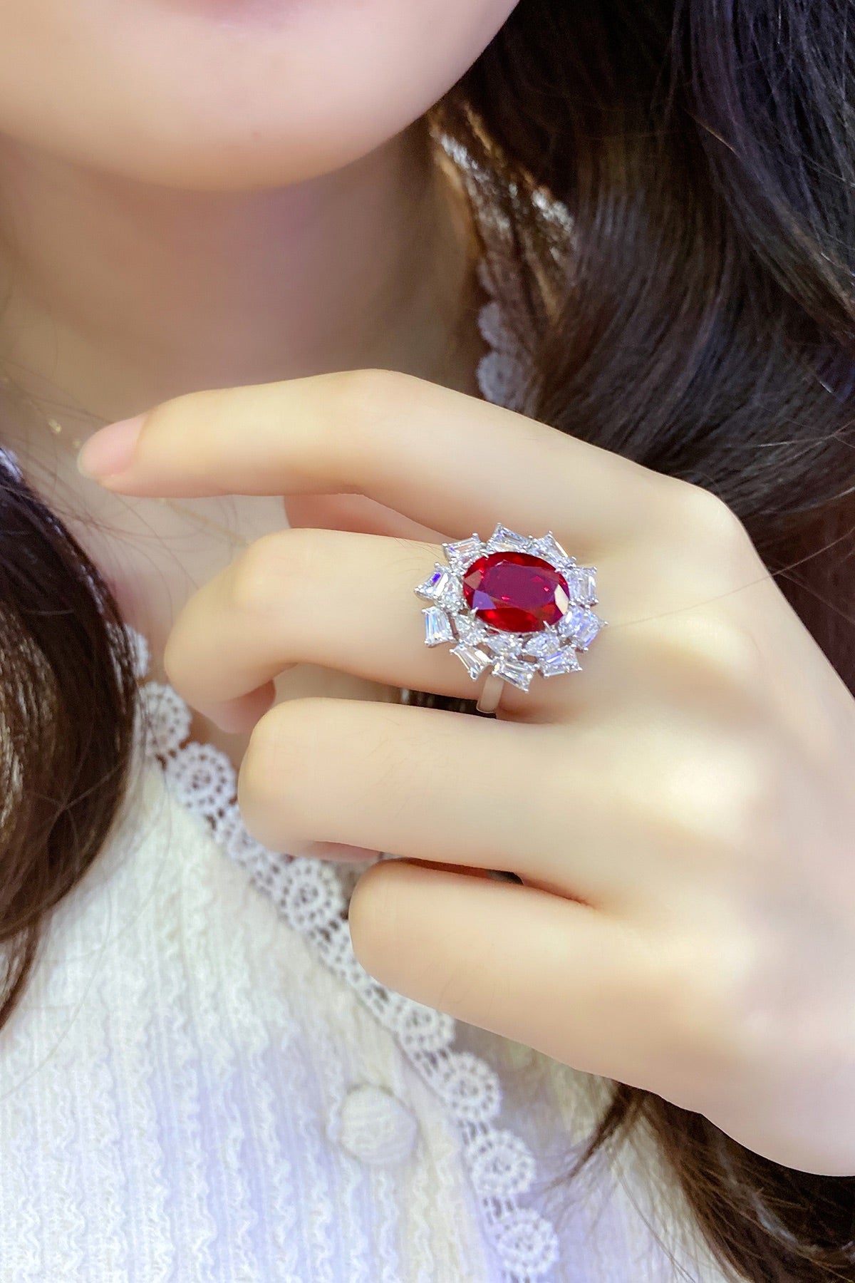 Sterling Silver Lab - Grown Ruby Ring A – JRURR150Y