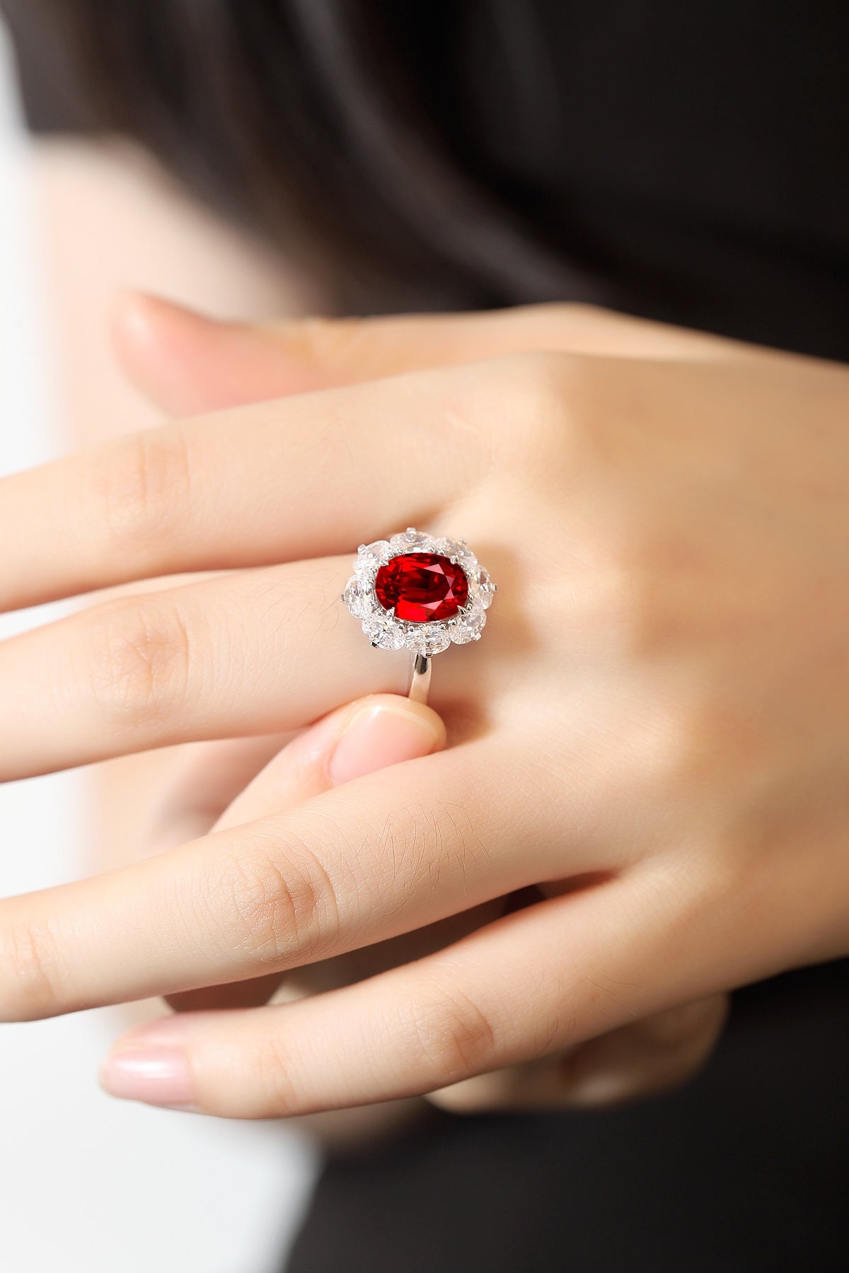 Sterling Silver Lab - Grown Ruby Ring A – JRURR139Y