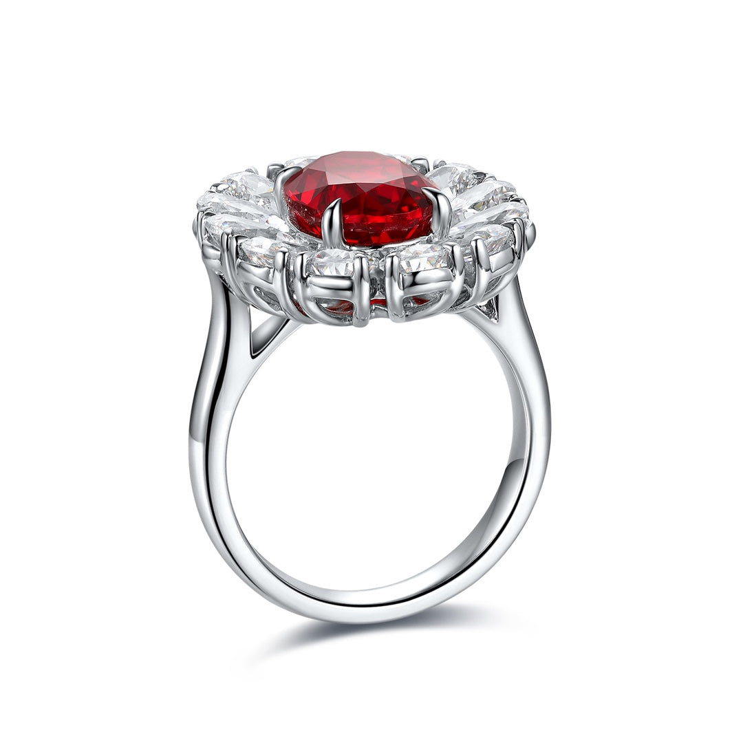 Sterling Silver Lab - Grown Ruby Ring A – JRURR138Y
