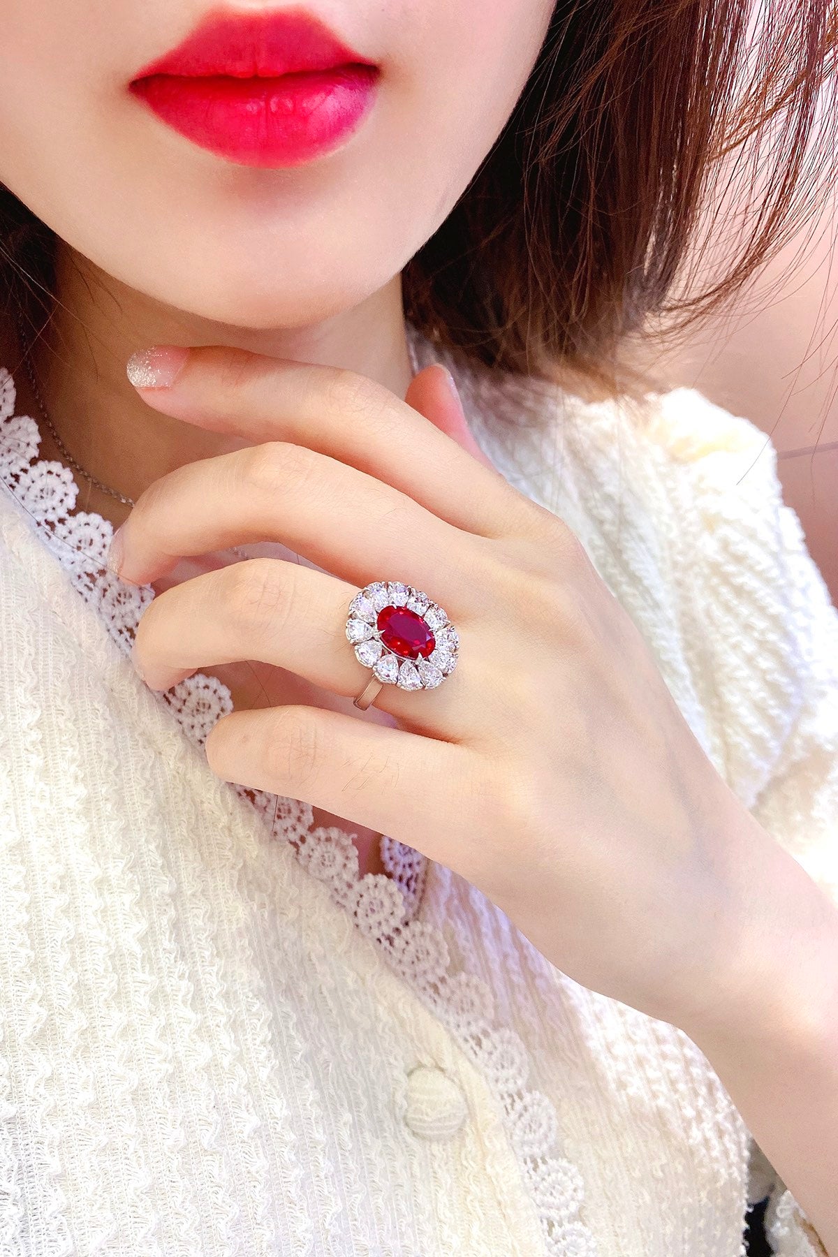 Sterling Silver Lab - Grown Ruby Ring A – JRURR138Y