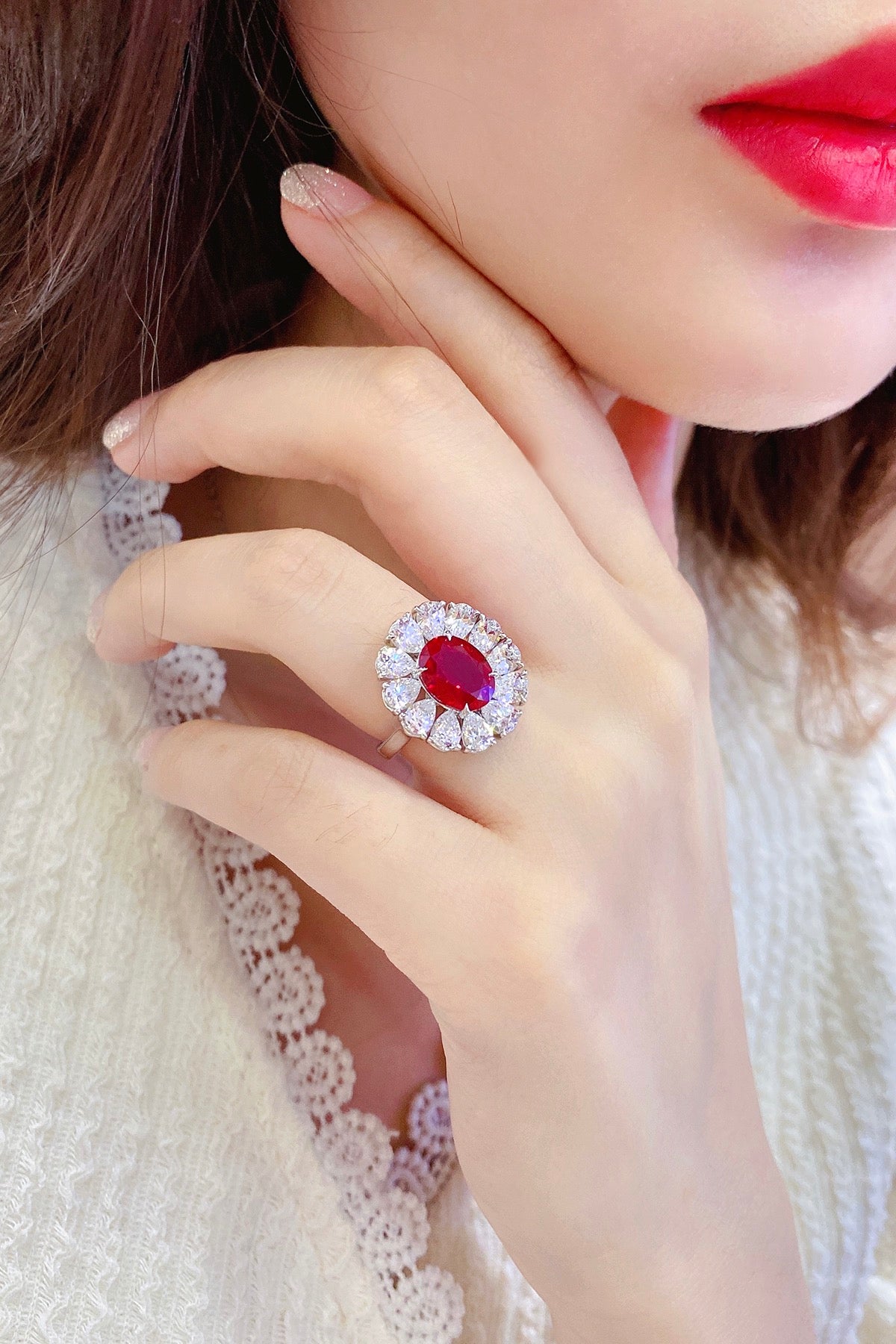 Sterling Silver Lab - Grown Ruby Ring A – JRURR138Y