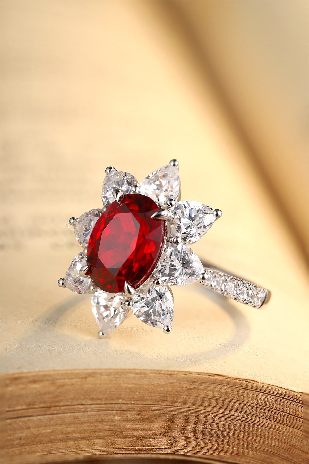 Sterling Silver Lab - Grown Ruby Ring A – JRURR137Y
