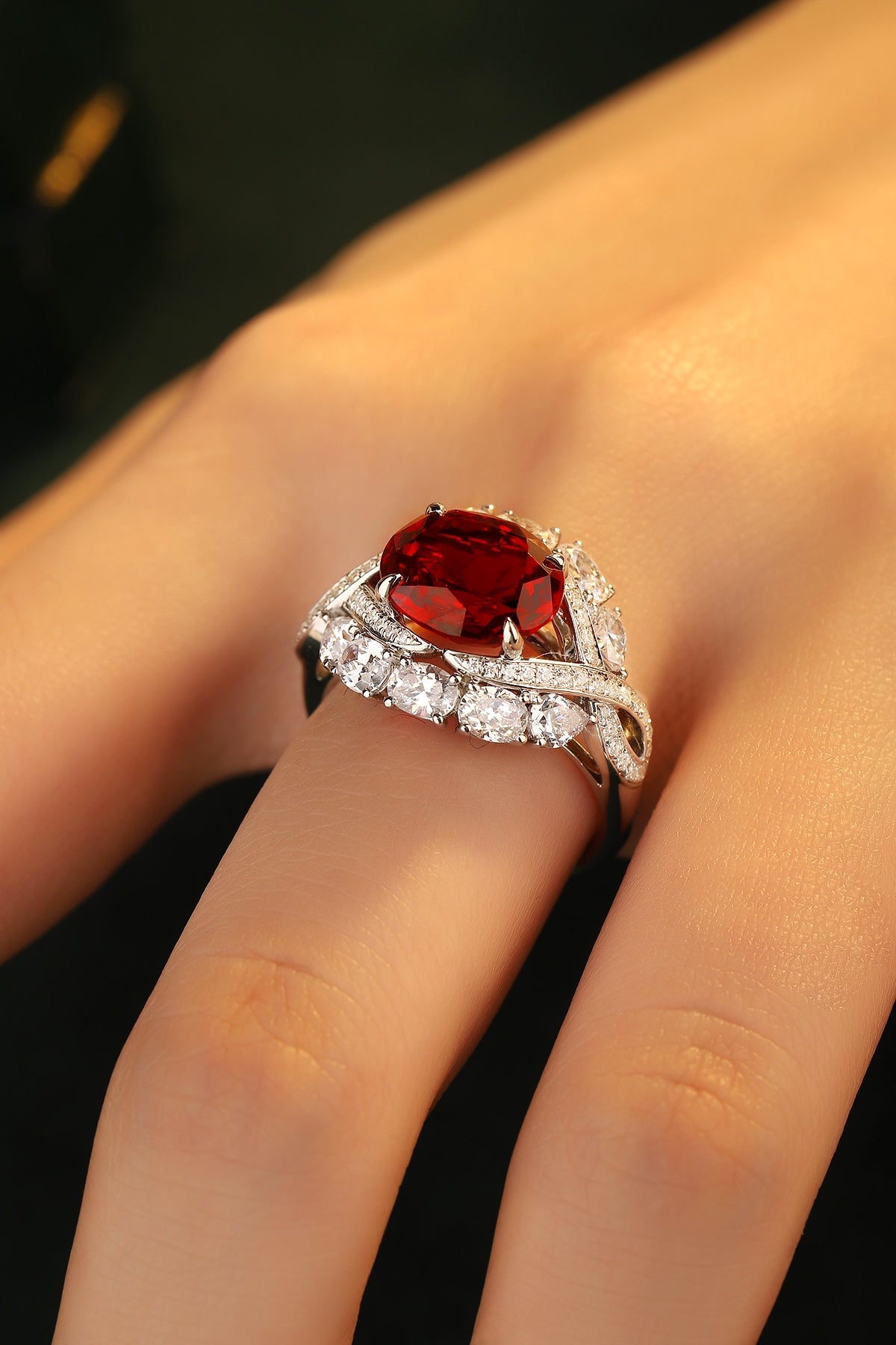 Sterling Silver Lab - Grown Ruby Ring W – JRURR123Y