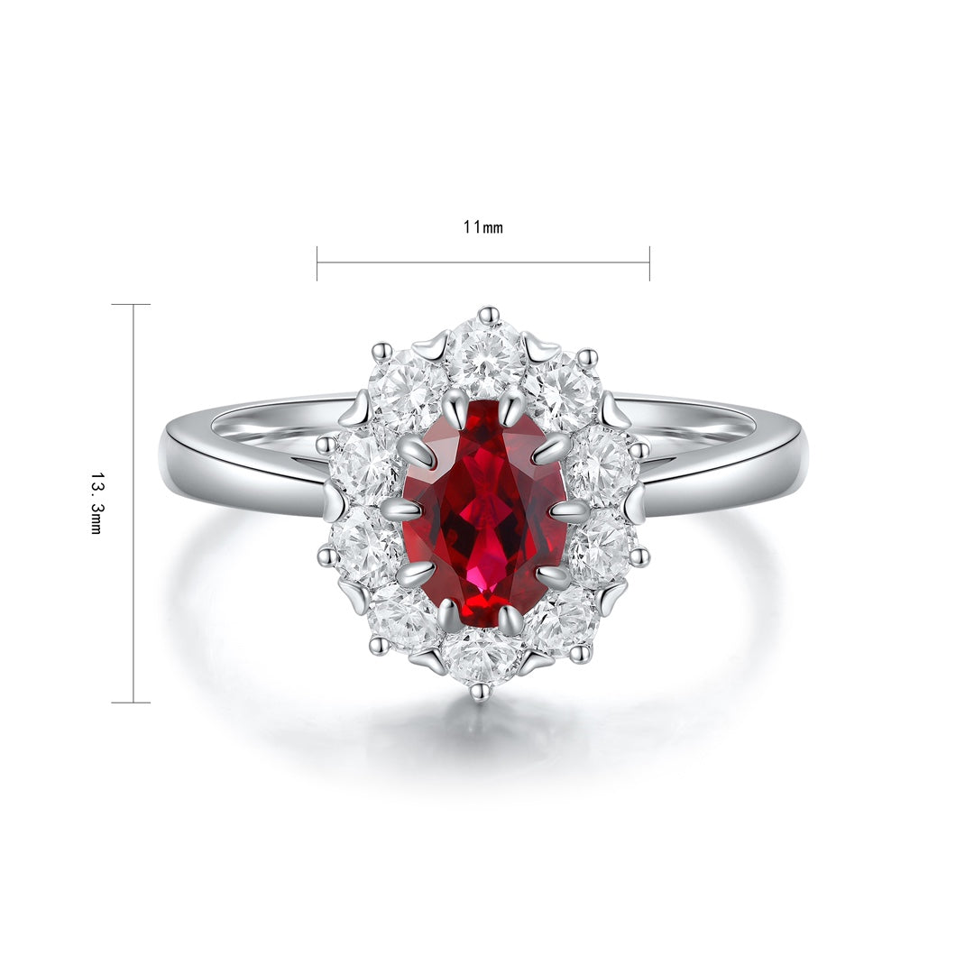 Sterling Silver Lab - Grown Ruby Ring A – JRURR119Y