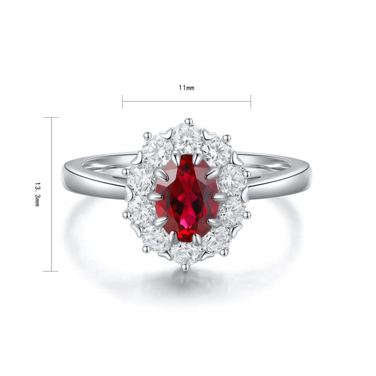 Sterling Silver Lab - Grown Ruby Ring A – JRURR119Y