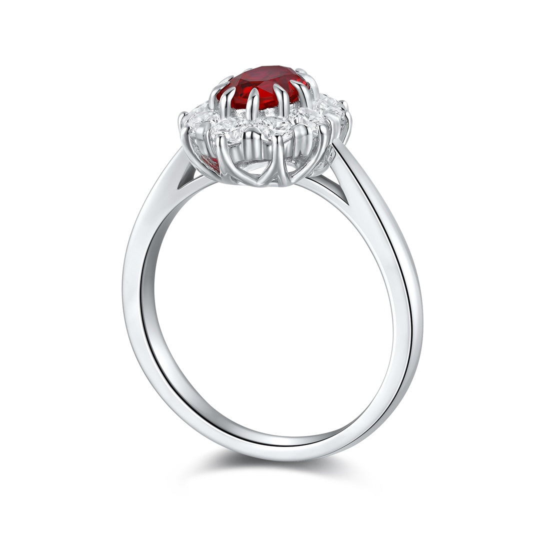Sterling Silver Lab - Grown Ruby Ring A – JRURR119Y