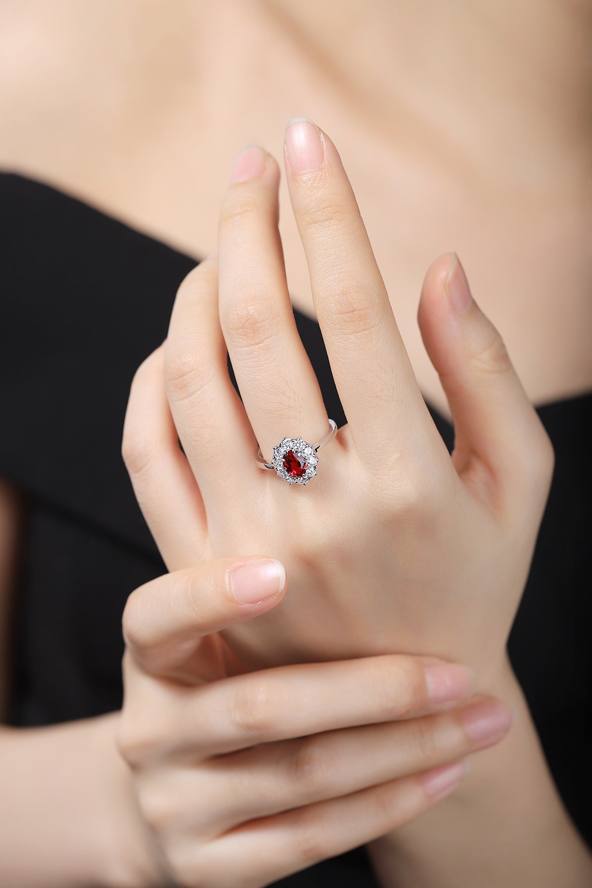 Sterling Silver Lab - Grown Ruby Ring A – JRURR119Y