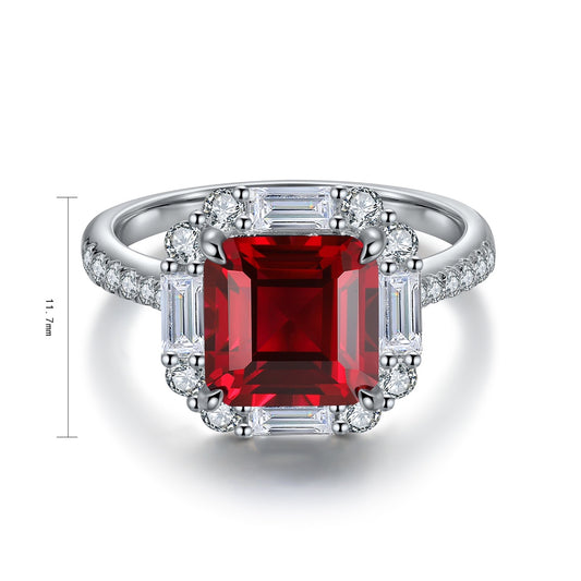 Sterling Silver Lab - Grown Ruby Ring A – JRURR116Y
