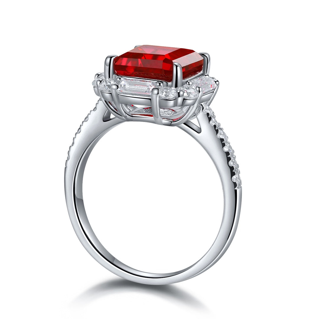 Sterling Silver Lab - Grown Ruby Ring A – JRURR116Y
