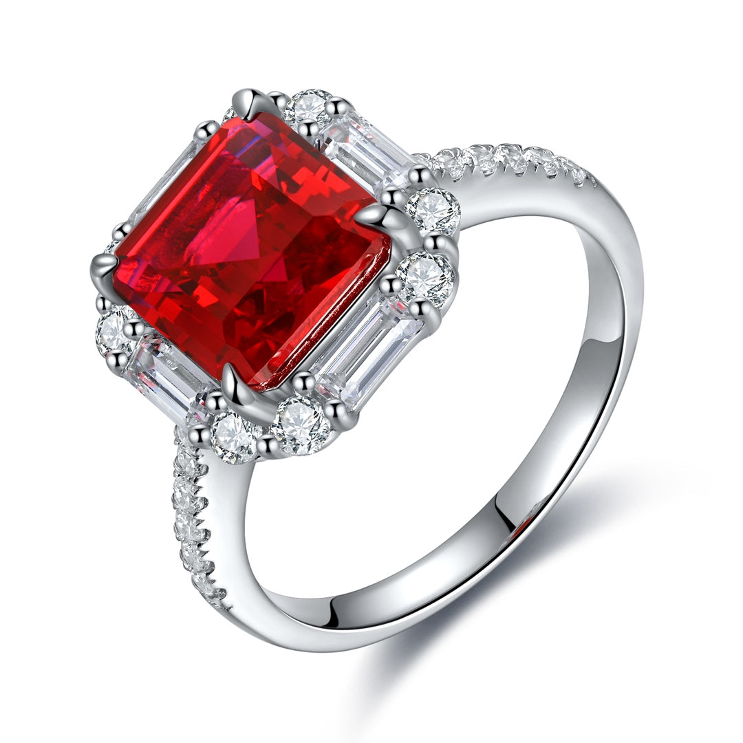 Sterling Silver Lab - Grown Ruby Ring A – JRURR116Y
