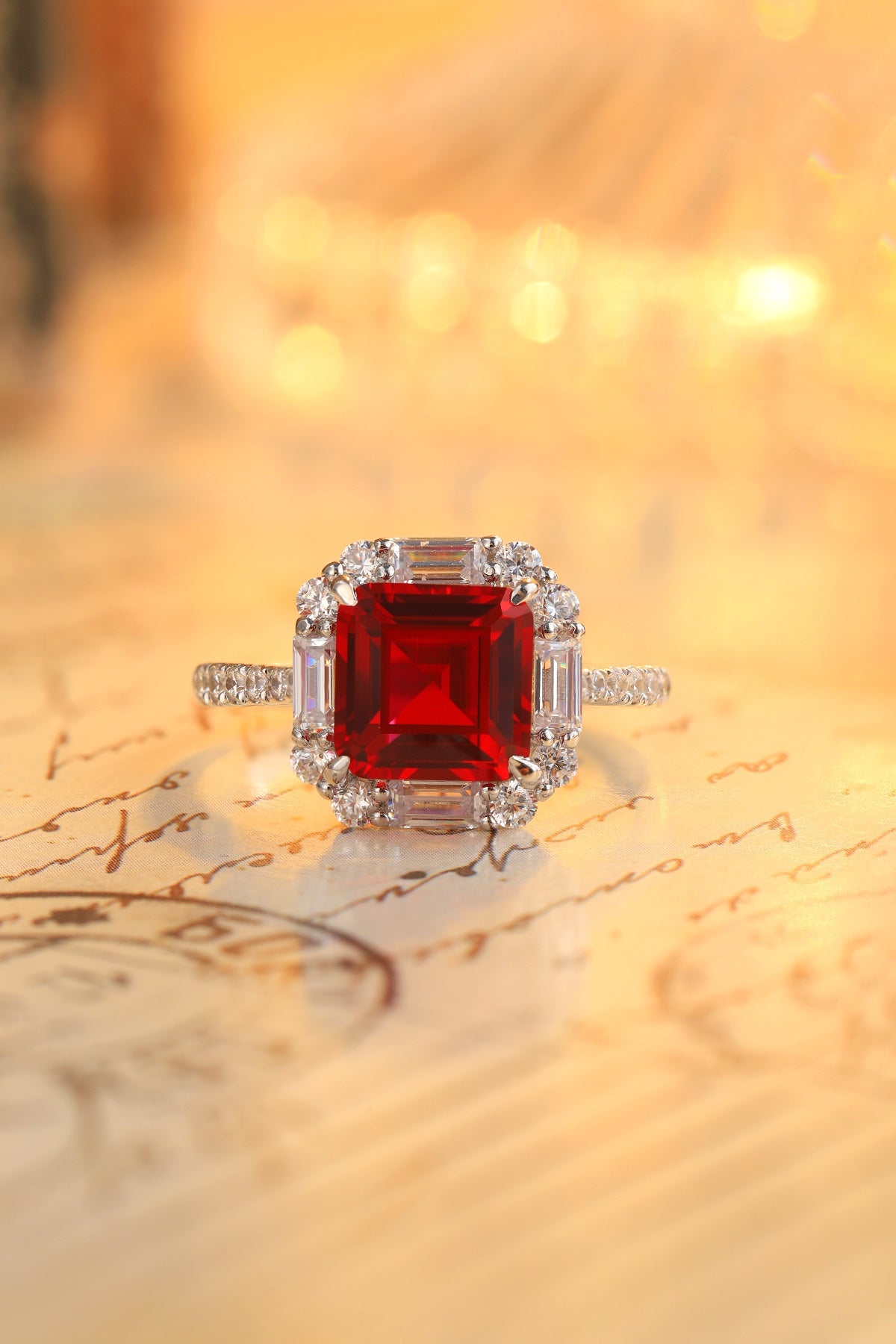 Sterling Silver Lab - Grown Ruby Ring A – JRURR116Y