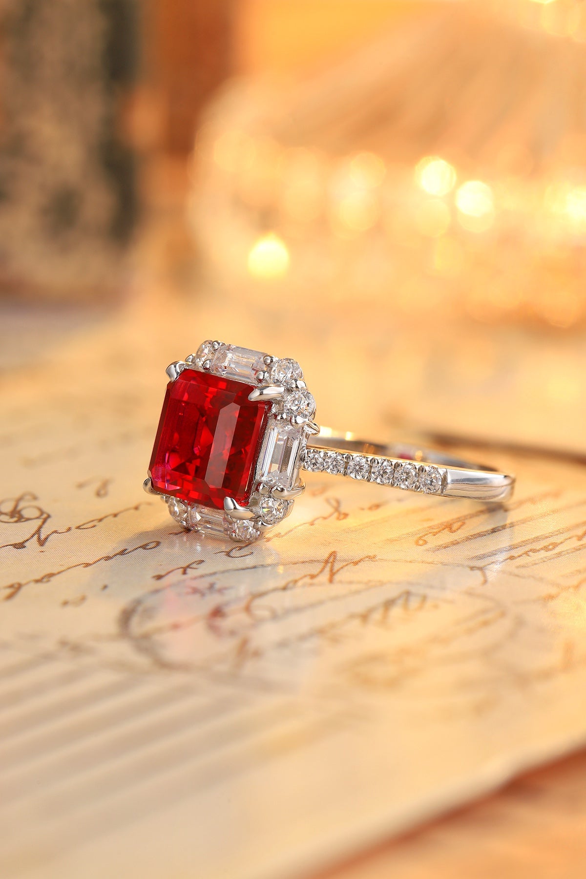 Sterling Silver Lab - Grown Ruby Ring A – JRURR116Y