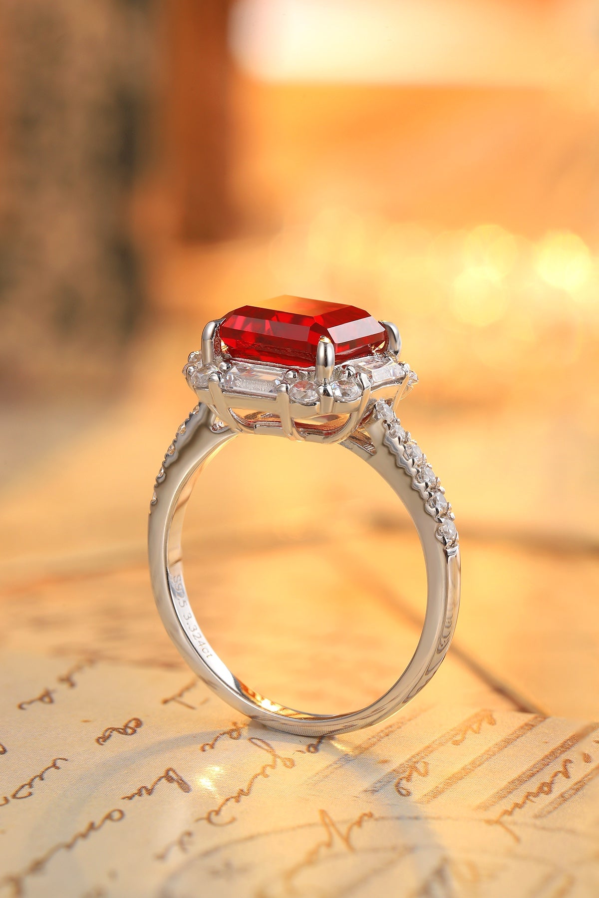 Sterling Silver Lab - Grown Ruby Ring A – JRURR116Y
