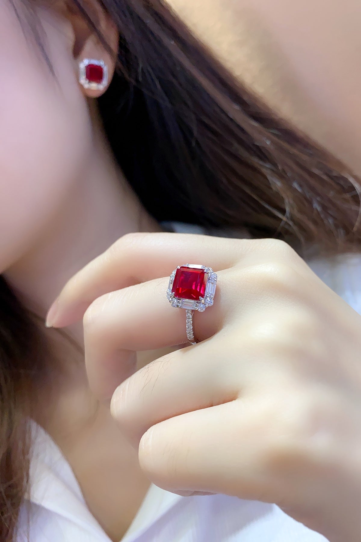 Sterling Silver Lab - Grown Ruby Ring A – JRURR116Y