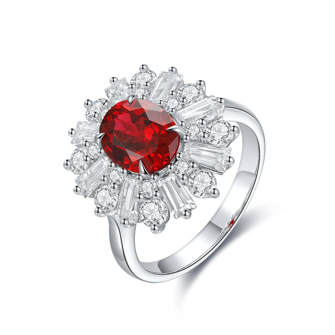 Sterling Silver Lab - Grown Ruby Ring A – JRURR106Y
