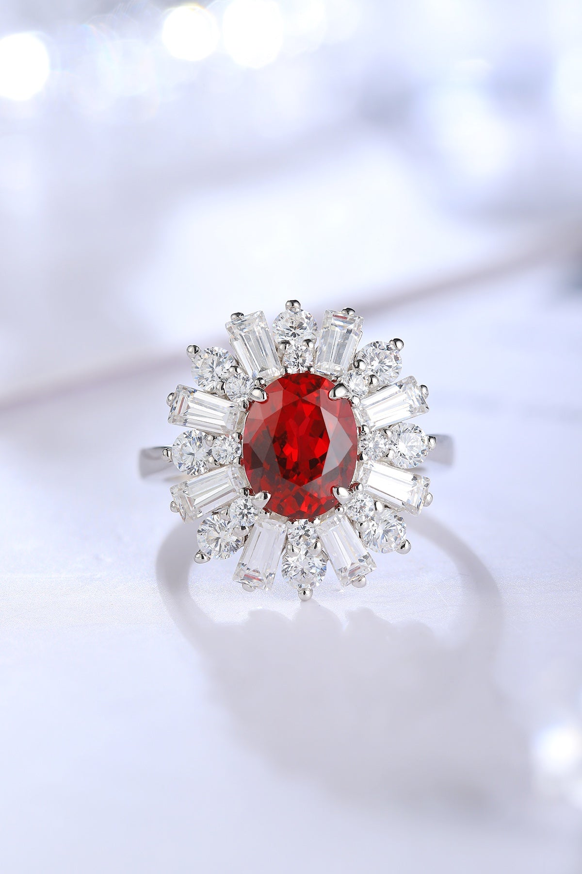Sterling Silver Lab - Grown Ruby Ring A – JRURR106Y