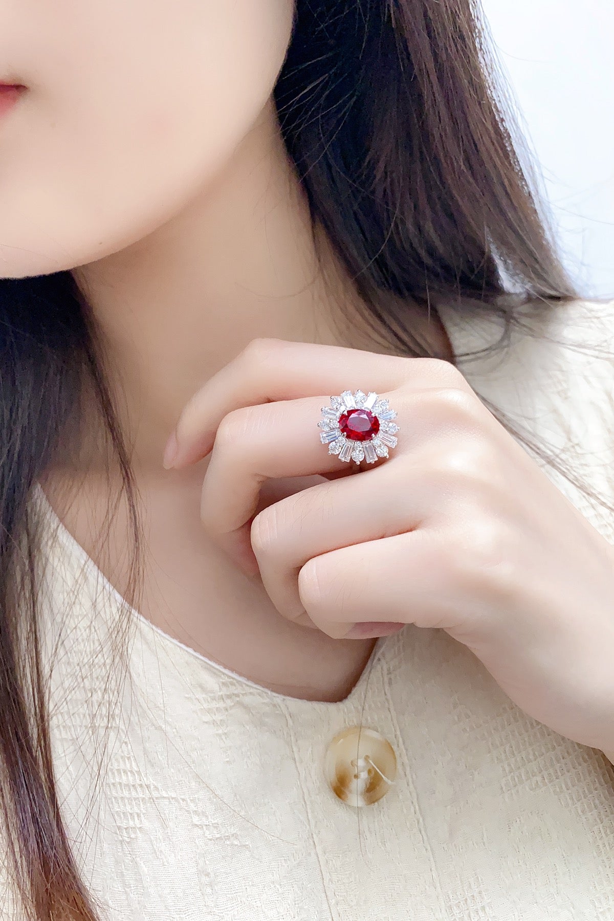 Sterling Silver Lab - Grown Ruby Ring A – JRURR106Y