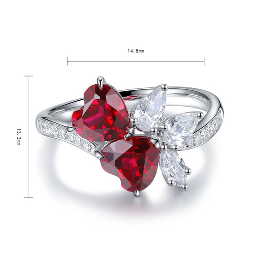 Sterling Silver Lab - Grown Ruby Ring A – JRURR088Y