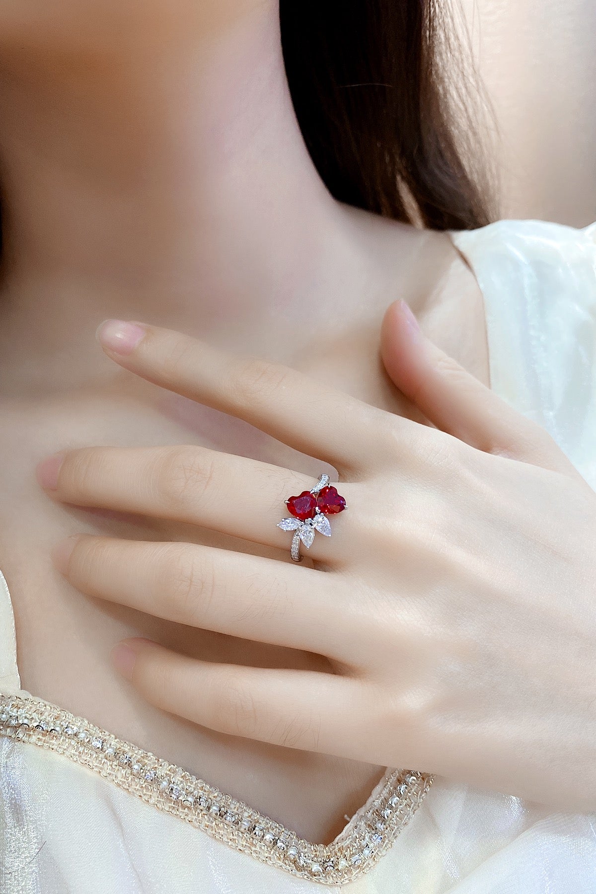 Sterling Silver Lab - Grown Ruby Ring A – JRURR088Y