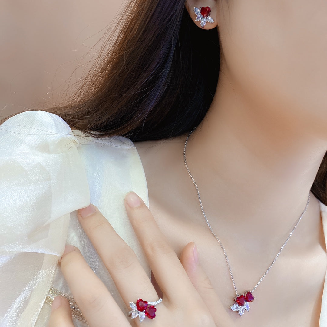 Sterling Silver Lab - Grown Ruby Ring A – JRURR088Y