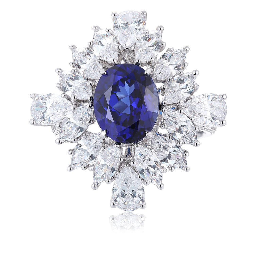Sterling Silver Lab - Grown Sapphire Ring A – JSABR1262Y