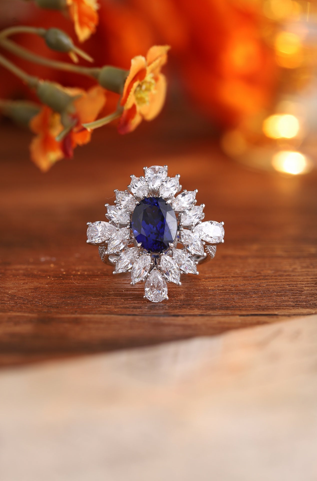 Sterling Silver Lab - Grown Sapphire Ring A – JSABR1262Y