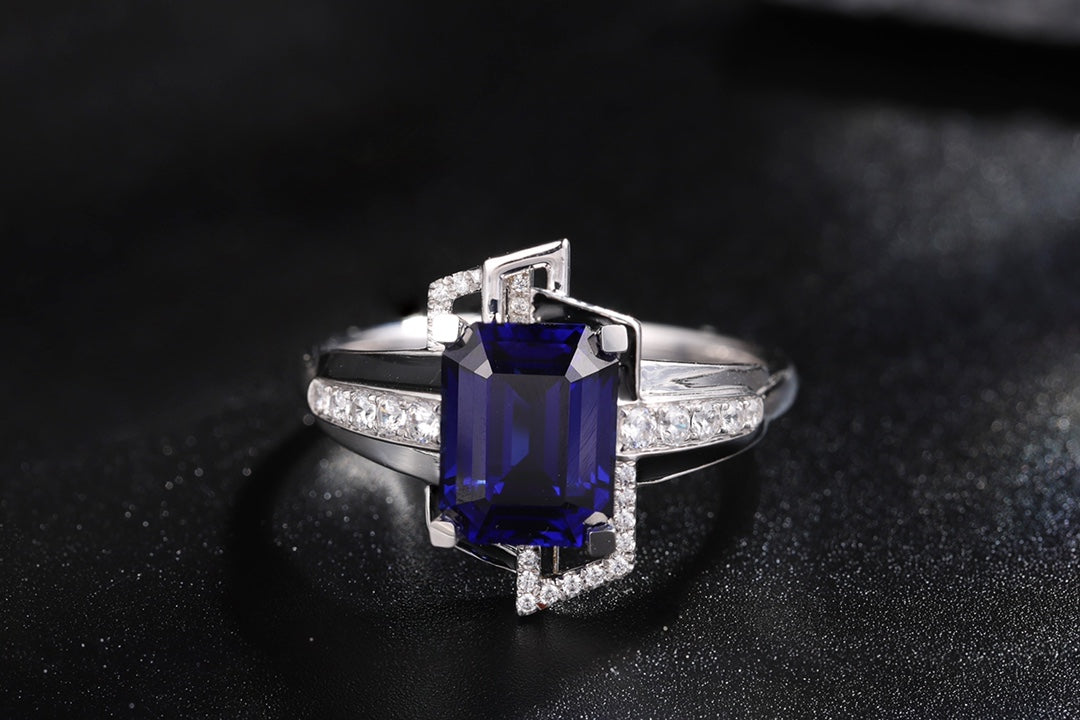 18K Gold Lab - Grown Sapphire Ring A – JSABR181621A